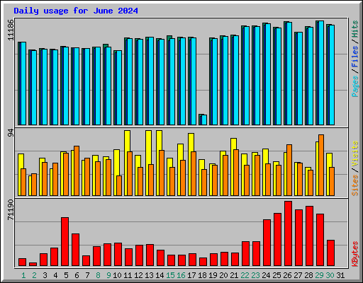 Daily usage for June 2024