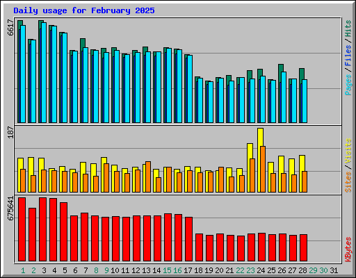 Daily usage for February 2025