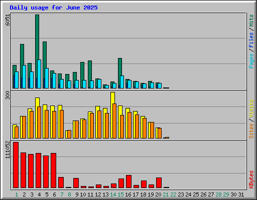 Daily usage for June 2025