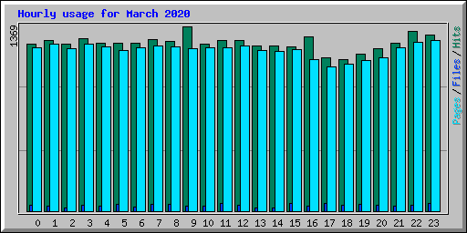 Hourly usage for March 2020