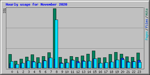 Hourly usage for November 2020