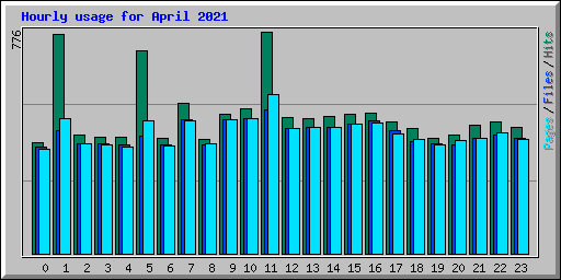 Hourly usage for April 2021