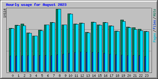 Hourly usage for August 2023