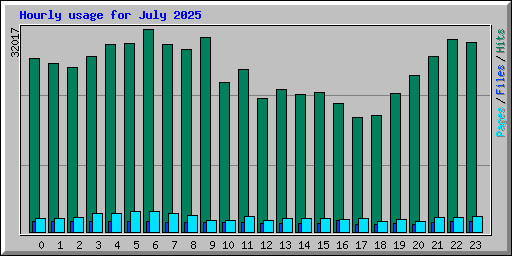 Hourly usage for July 2025