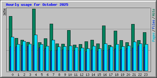 Hourly usage for October 2025
